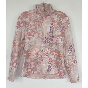 Odd Molly Quarter Zip Pullover Floral Paisley Fleece Top Sample Size 1 S/M